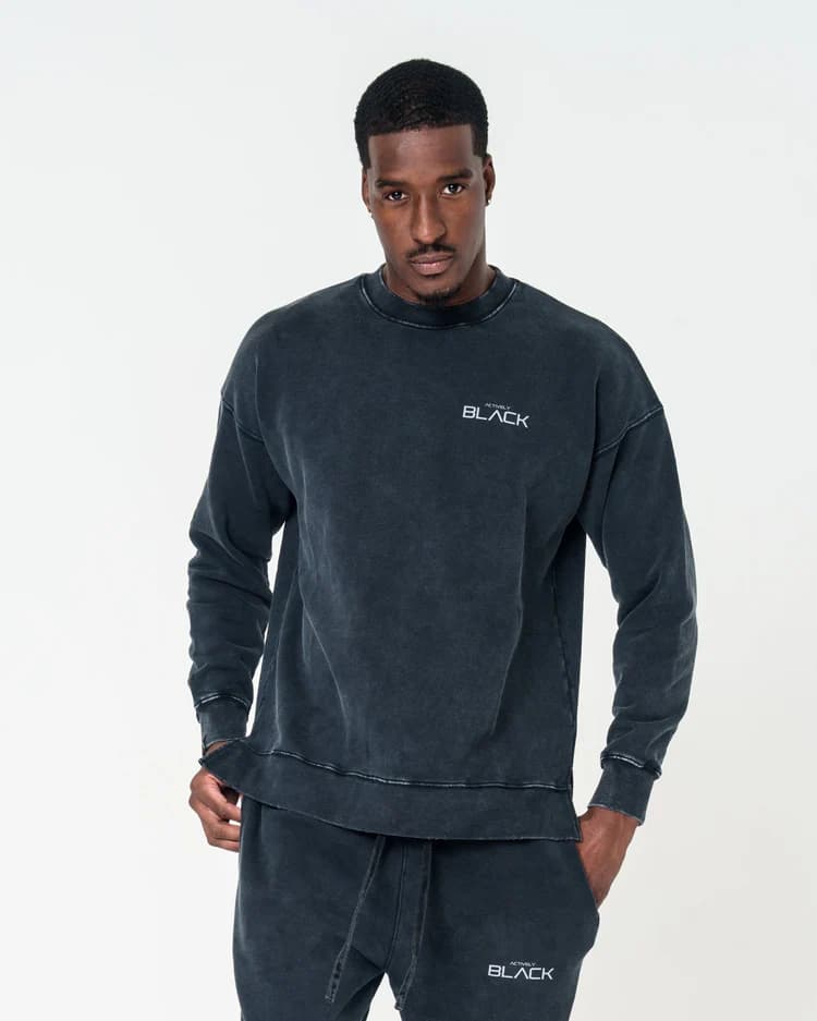 Unisex Actively Black Vintage Lifestyle Crewneck