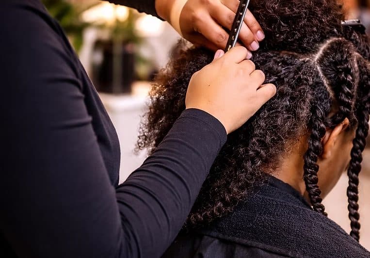 Fulani cornrow in front/box braids back ( curls sold separately)