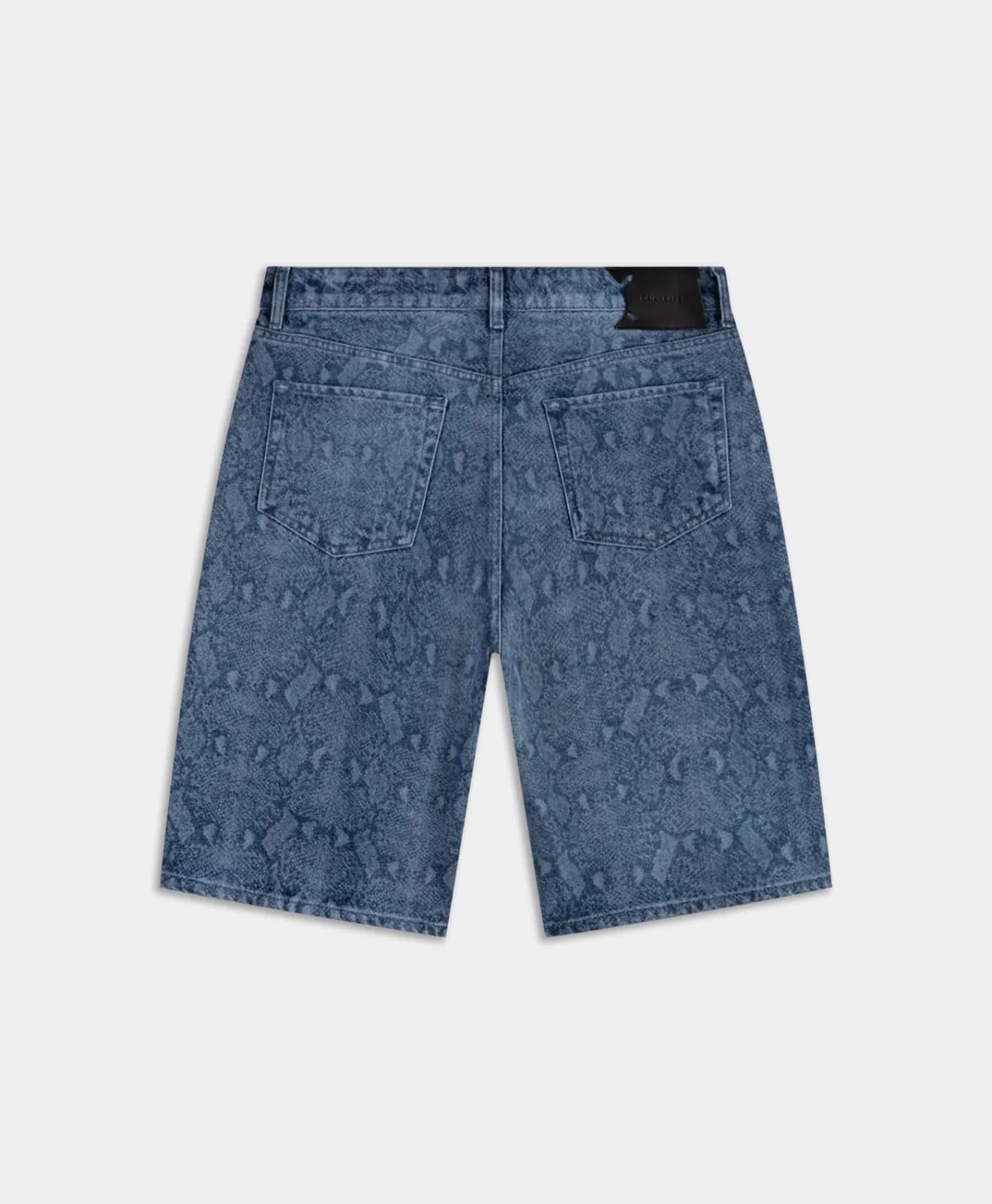 Blue Snake Laser Denim Shorts