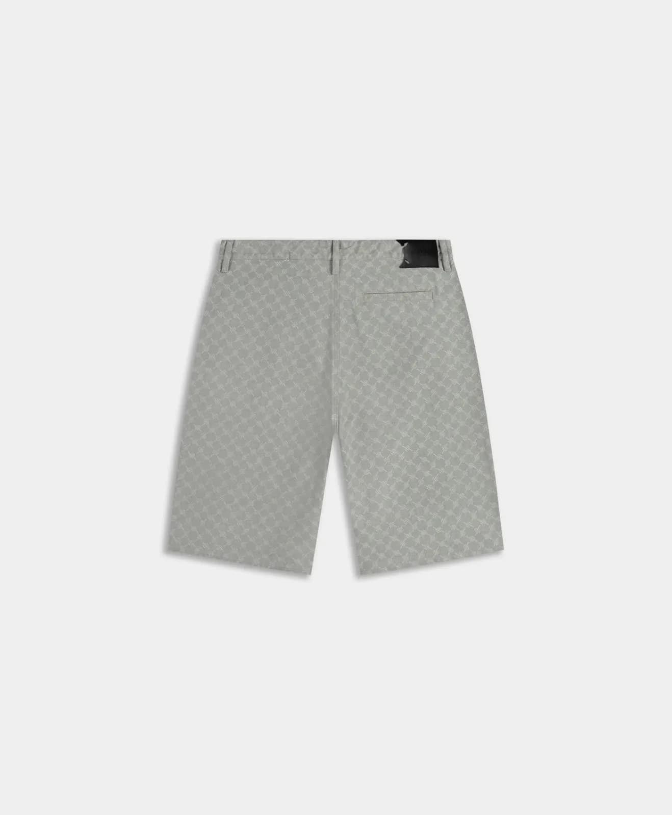 Mirage Grey Washed Monogram Woven Shorts