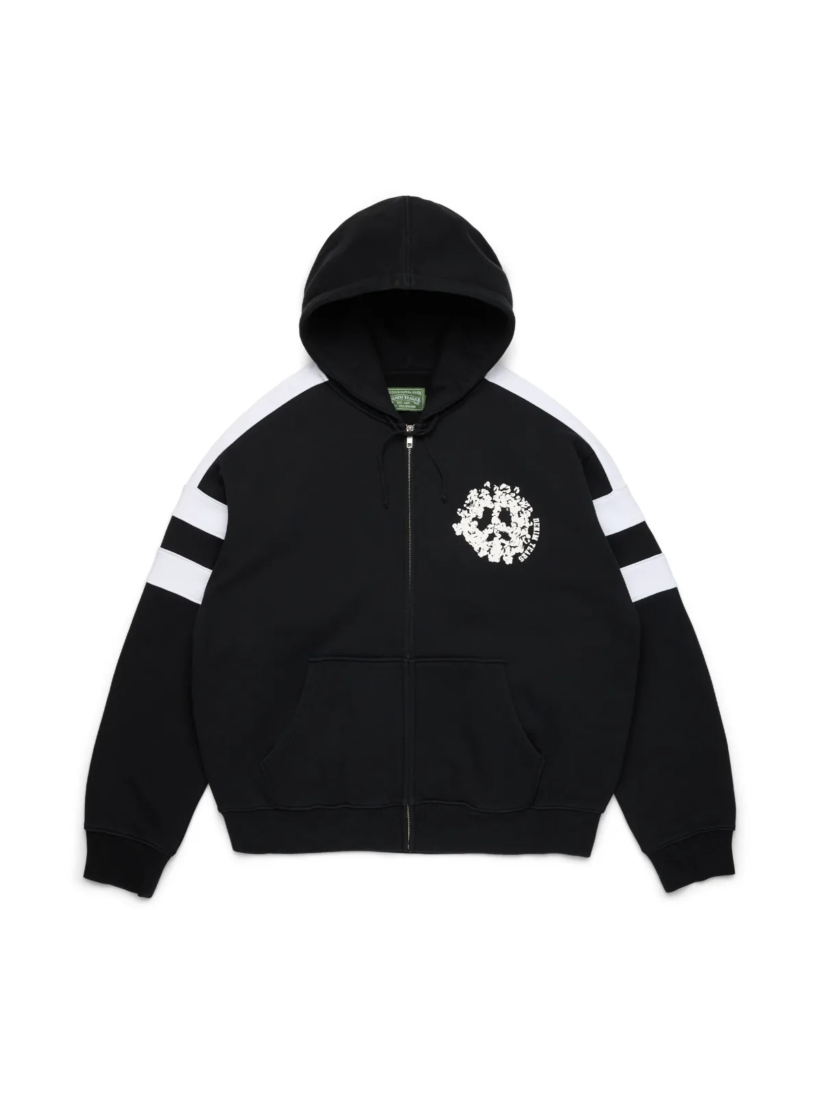 Denim U Paneled Zip Hoodie