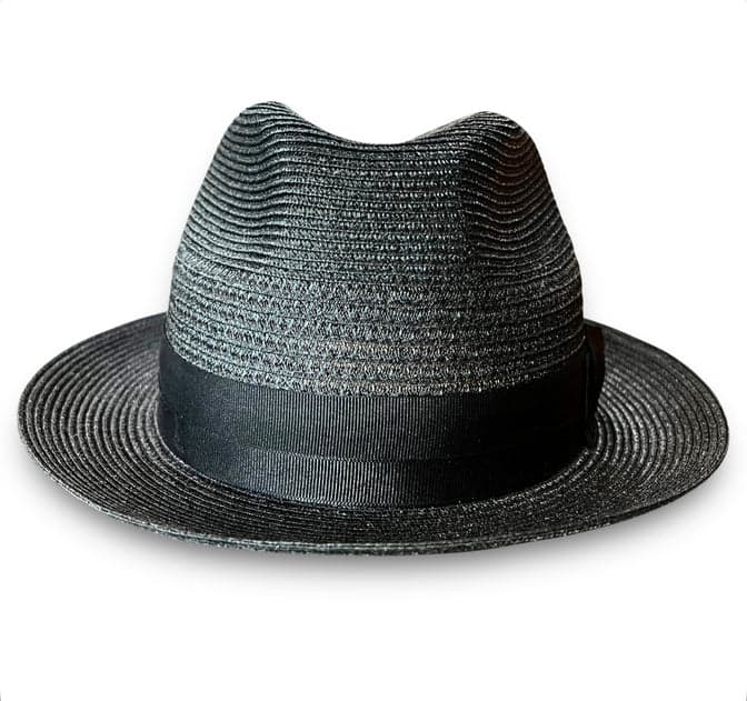 THE FLAMEKEEPERS HAT CLUB REGATTA MILAN BLACK STRAW HAT
