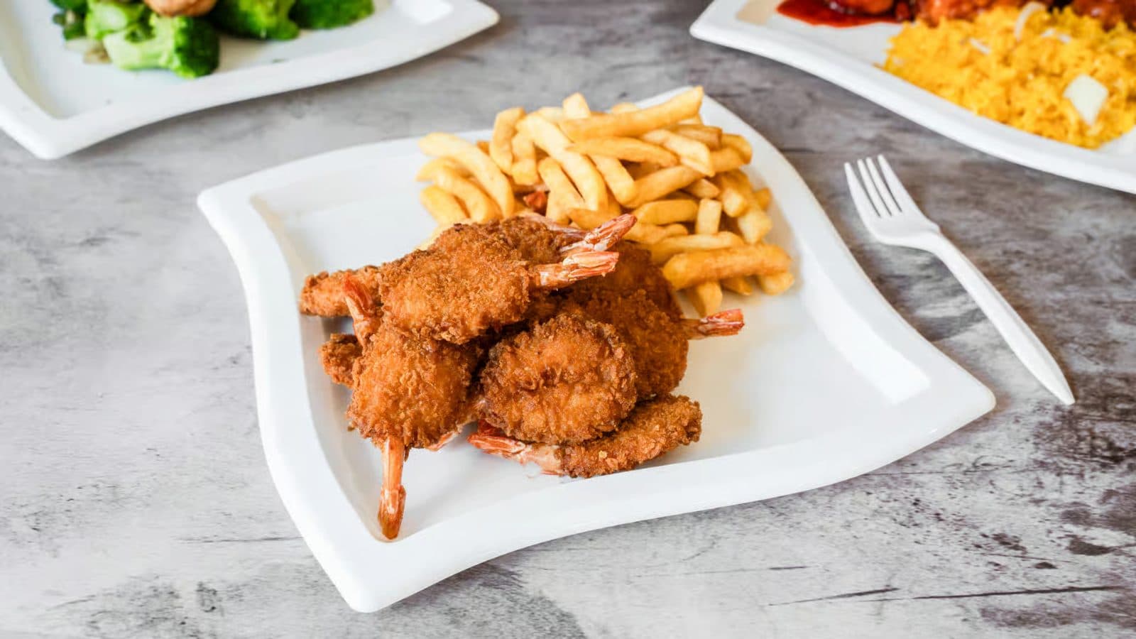 13 Fried Shrimp with Fries