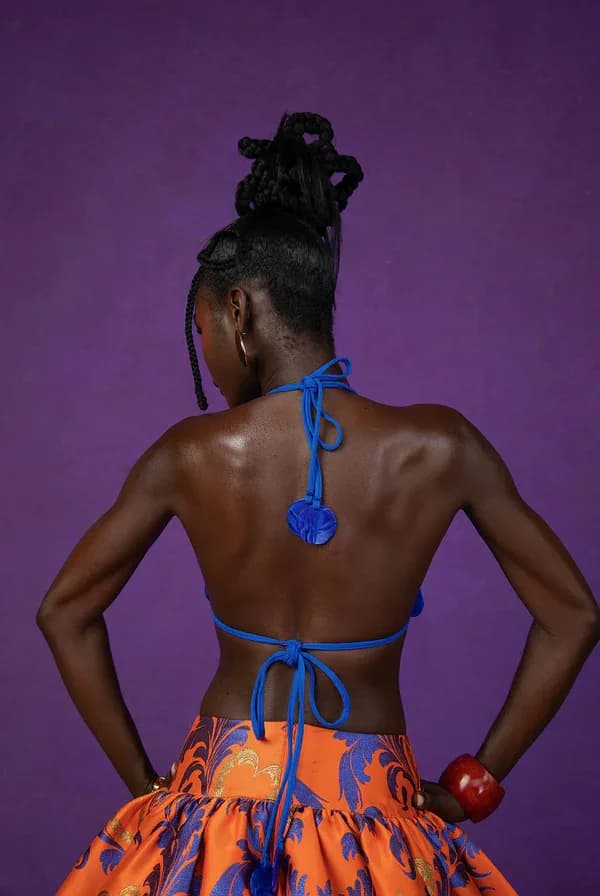 Kai x Mairachamp Kaikini Shell String Bikini Top - Blue