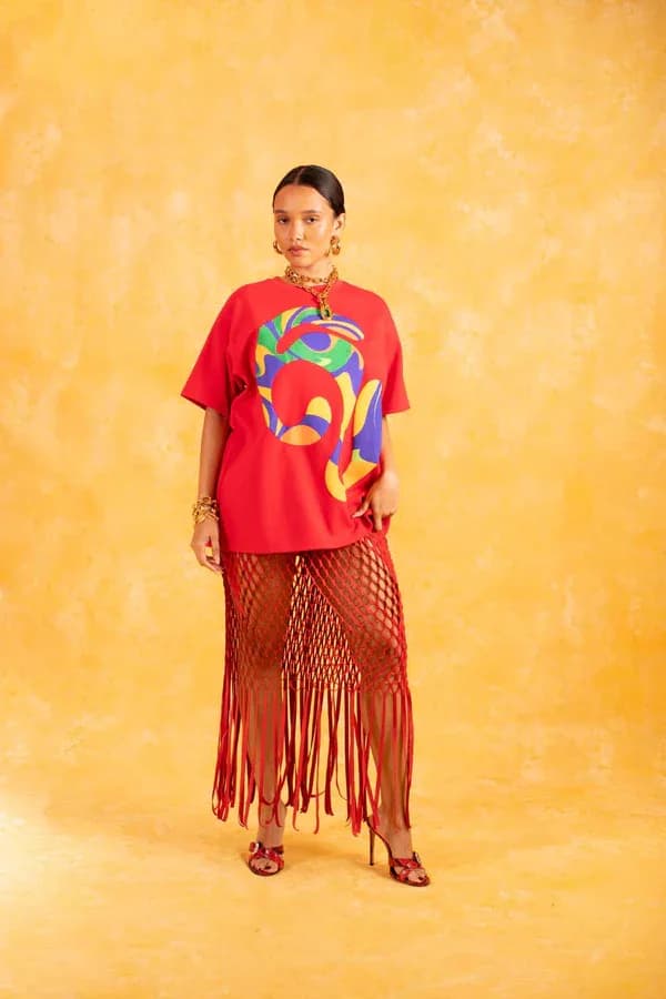 Kaili Oversized Cotton Logo Printed T-Shirt