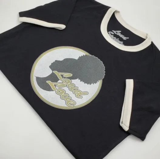 Loud Love Black Ringer Tee
