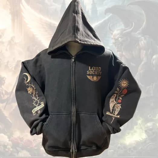 Positive Over Negative Energy Zip-Up Hoodie (450 GSM)