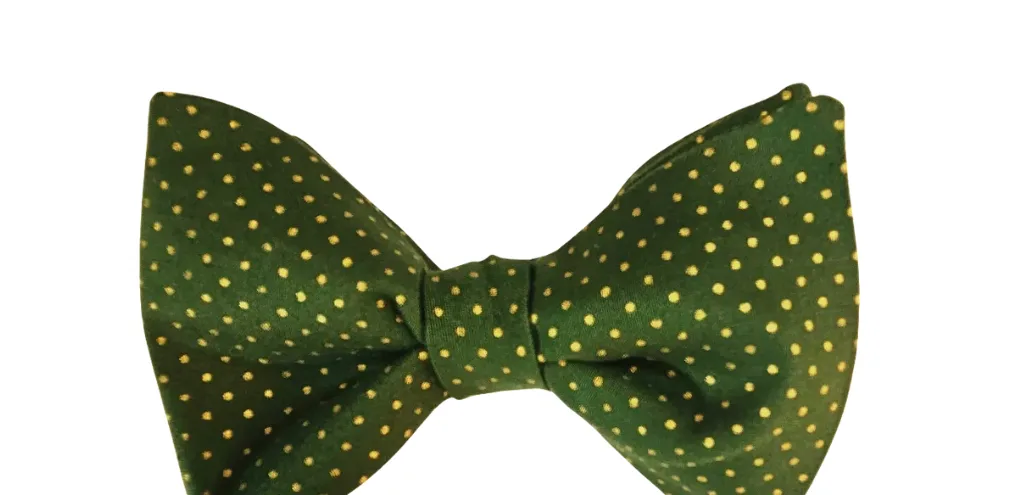 Gold on Green Adult Bow Tie