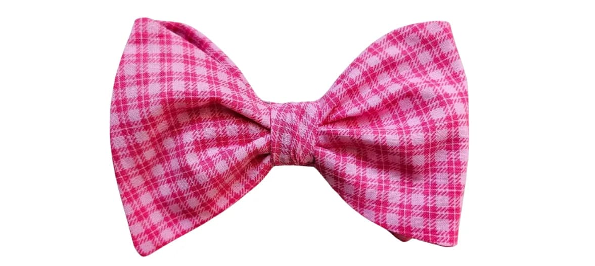 Pink Gingham Adult Bow Tie