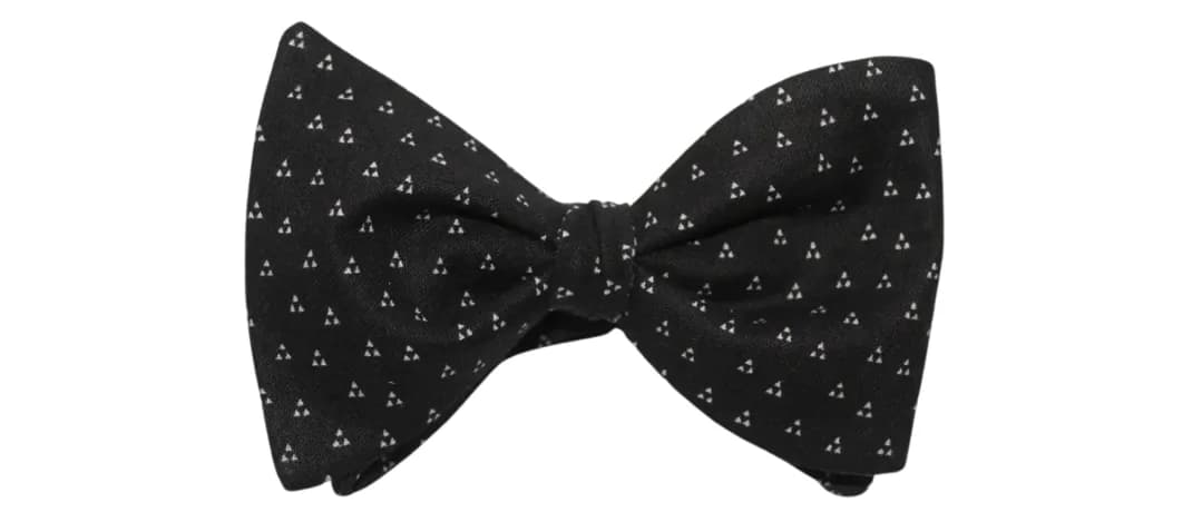 Triangles on Black Adult Bow Tie