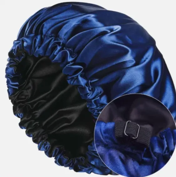 Adjustable Elastic Double Layer Reversible Satin Bonnet