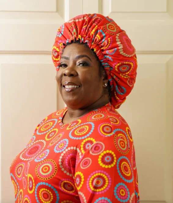 Orange Burst - Bamboo Long Sleeve Pajama Shorts Set With A Matching Satin-Lined Bonnet
