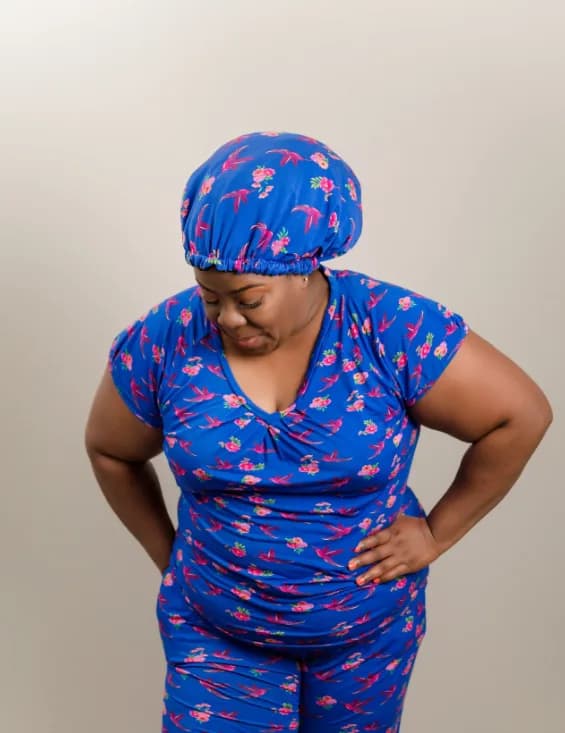 Hummingbirds - Bamboo Pajama Pants Set, With A Matching Satin-Lined Bonnet