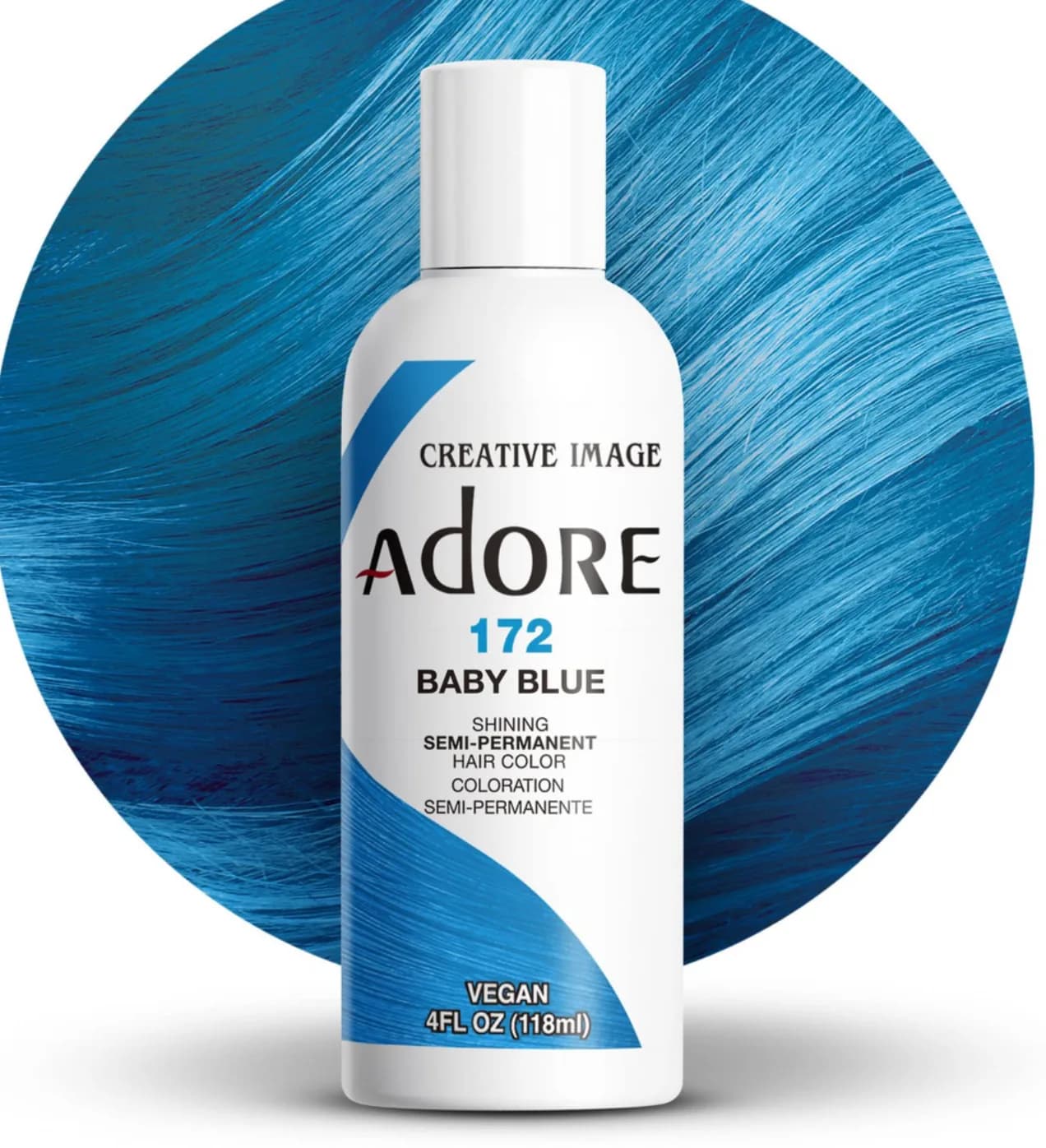 Adore Semi-Permanent Hair Color 172 Baby Blue 4oz
