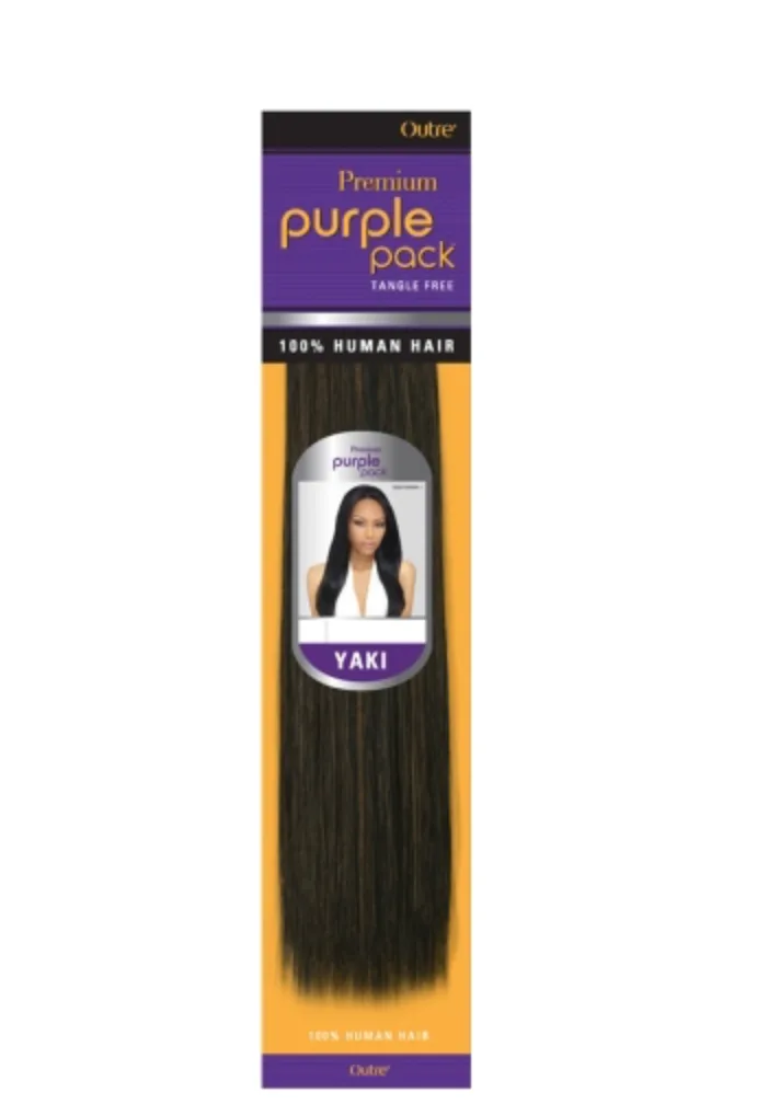 Outre Purple Pack Weaving 100% Human Hair #Yaki Straight (8"-16")