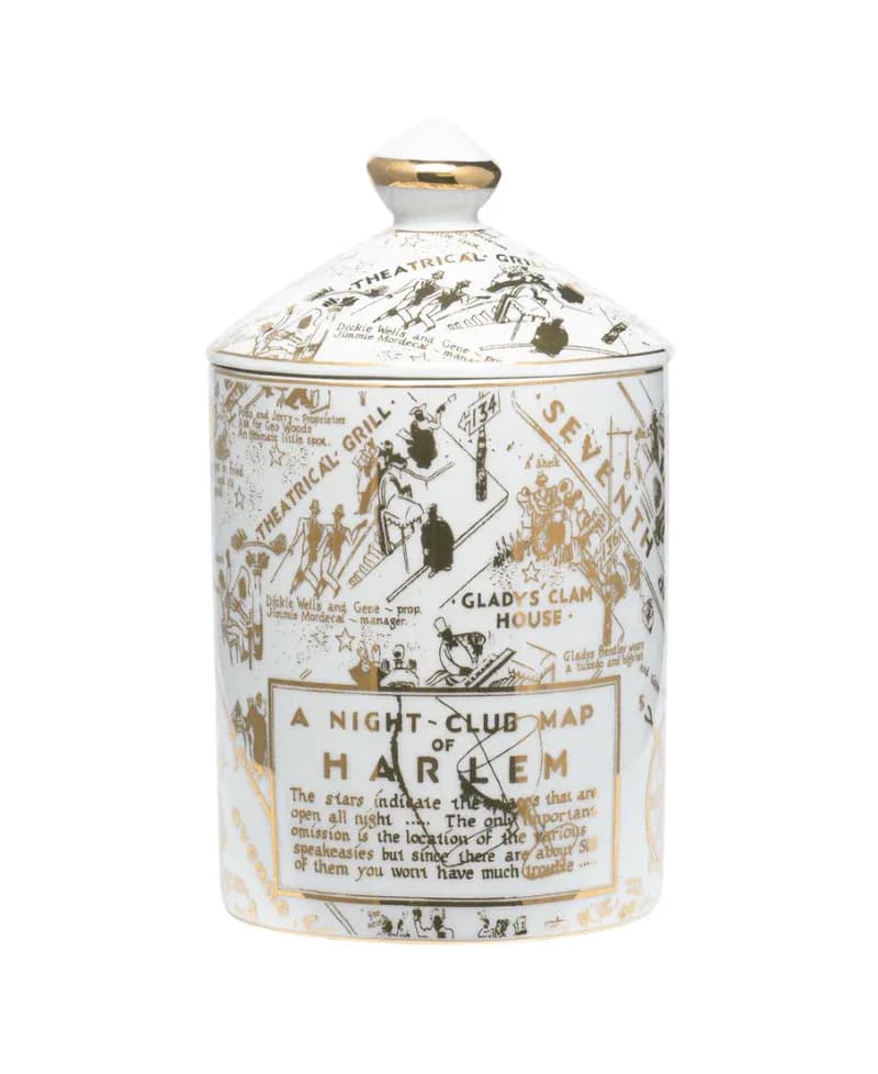 Speakeasy Harlem Map Ceramic Luxury Candle