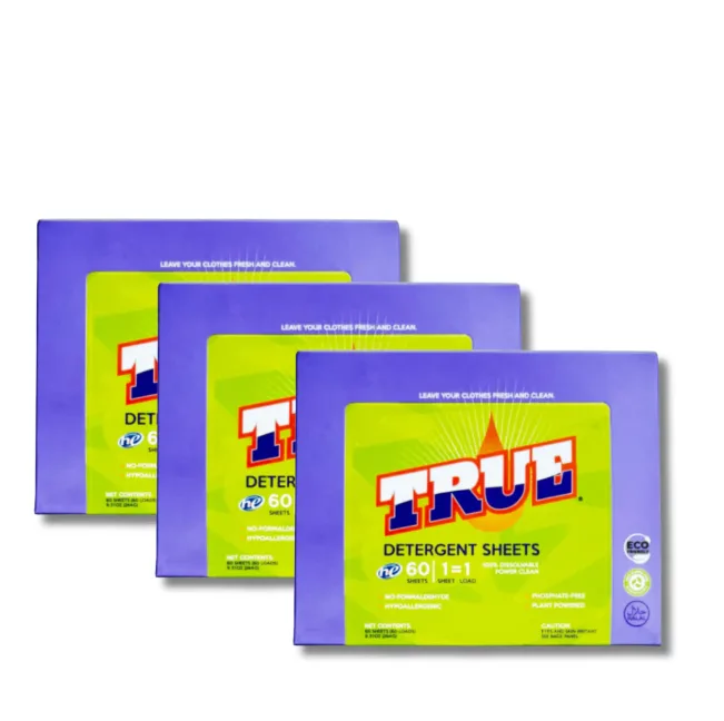 3 • True Detergent Laundry Sheets • 180 Count